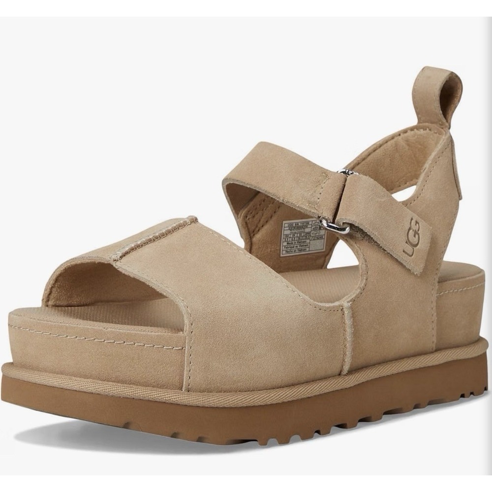 (NWOB) UGG Goldenstar Hi Sandals Sand‎ Suede Platform Straps 1167356 Women's 7.5